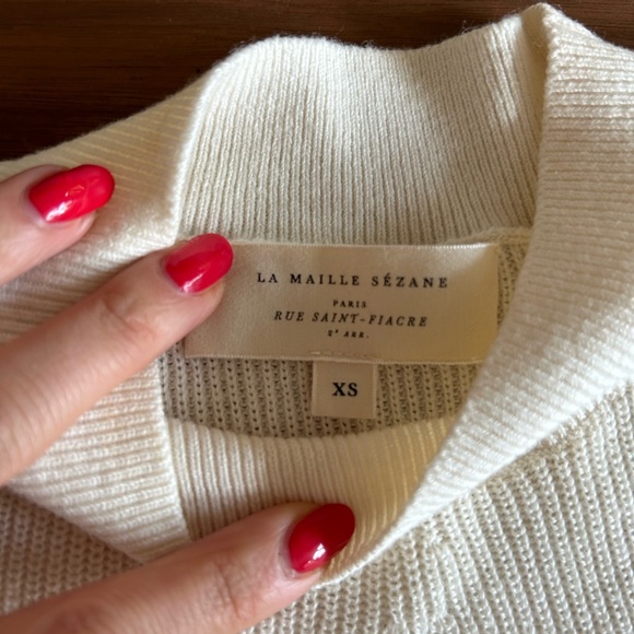 Sezane Le Maille  "Emmie" jumper short sleeve knit sweater XS Perfect for Petite - Picture 3 of 4